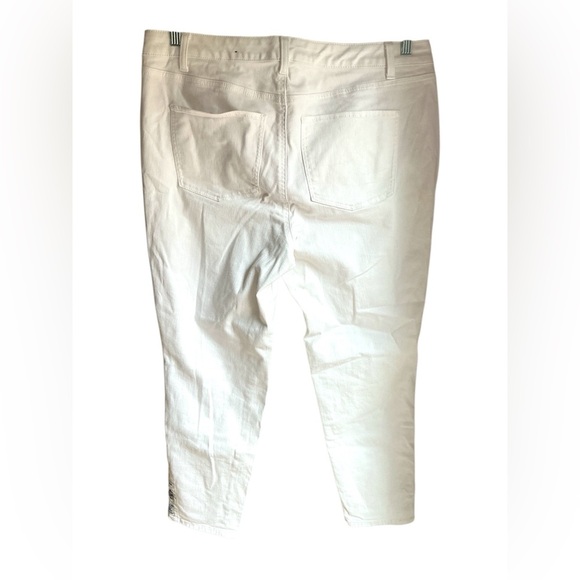 Talbots Slim Ankle Jeans Womens 14W White Cotton Blend Stretch Pockets - Picture 4 of 5